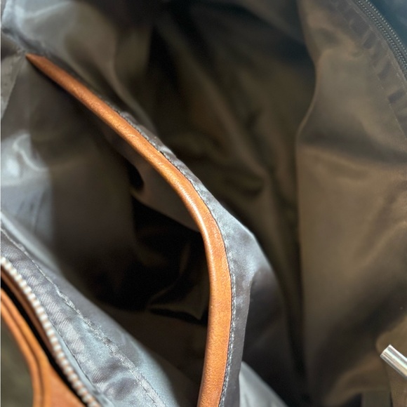 Brown Vegan Leather Satchel Handbag Cognac Top Handle Purse Work Bag - Picture 6 of 8